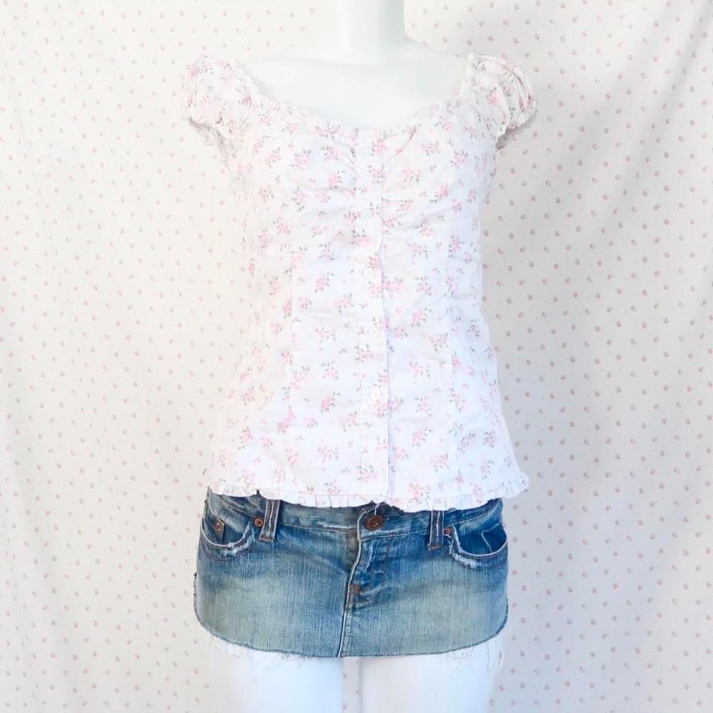 pink floral corset top